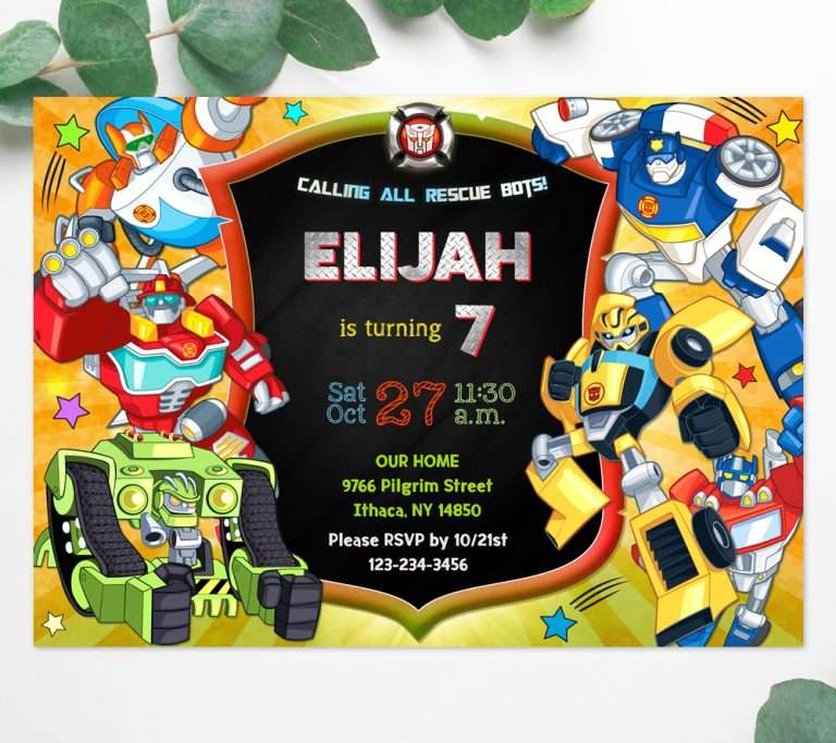 Rescue Bots Birthday Invitations