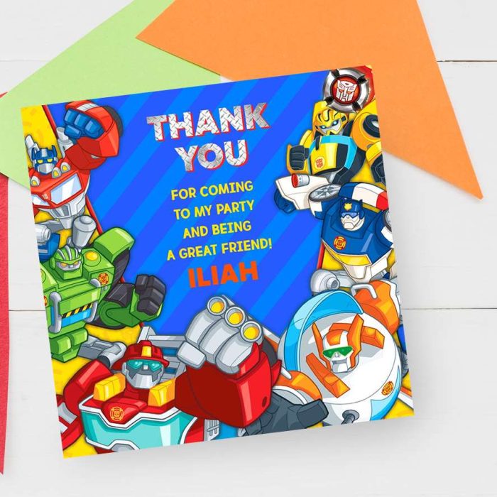 rescue bots thank you card
