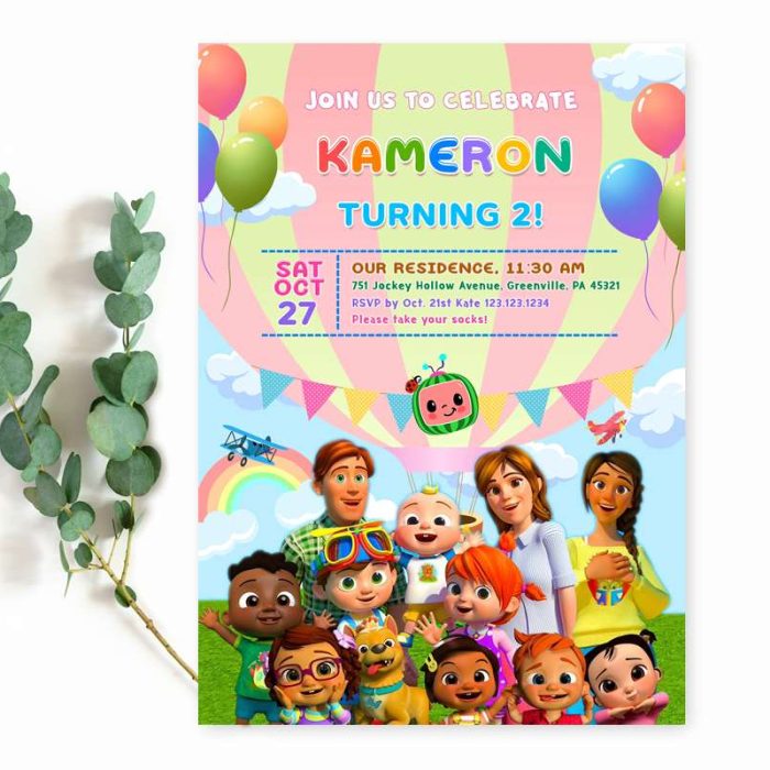 Cocomelon Birthday Party Invite
