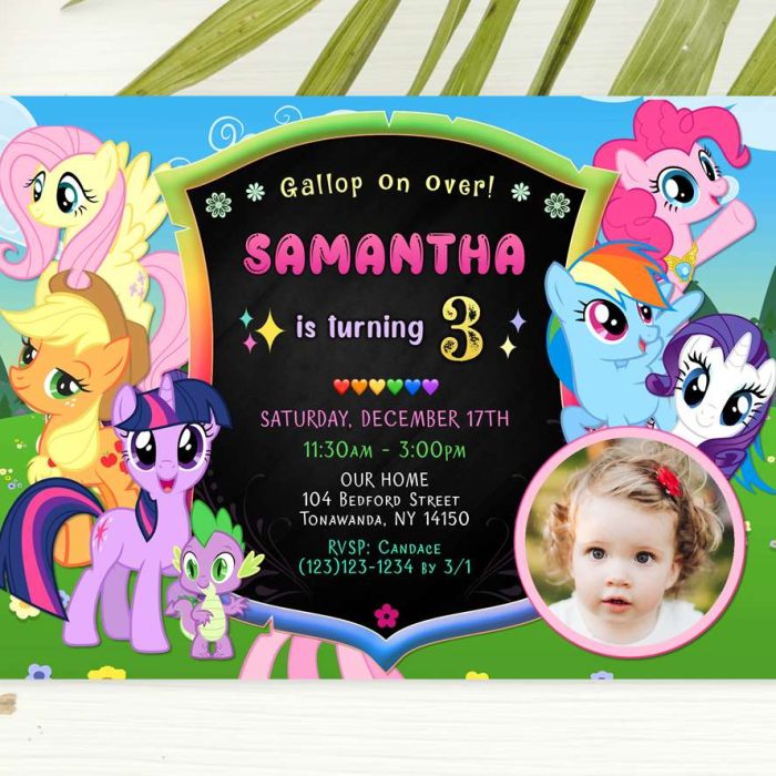 My Little Pony Invitation With Photo