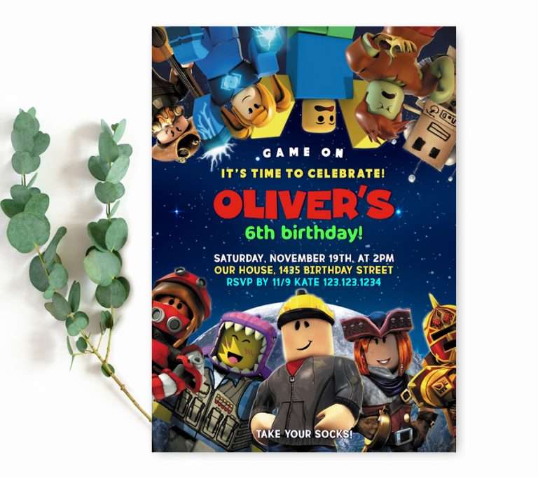 Roblox Party Invitations