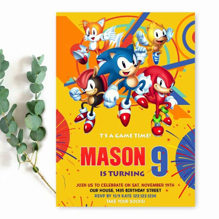 Sonic Birthday Invitation