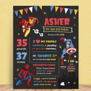 Superhero Birthday Poster