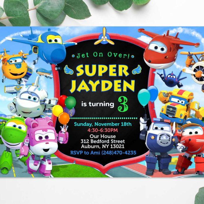 superwings-birthday-invitation Super Wings Birthday Invitation
