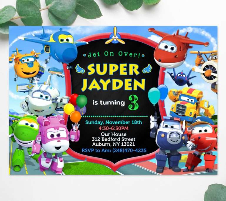 Super Wings Party Invitations: Fly High with Stylish and Customizable Designs