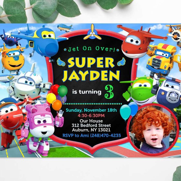 Super Wings Invitation