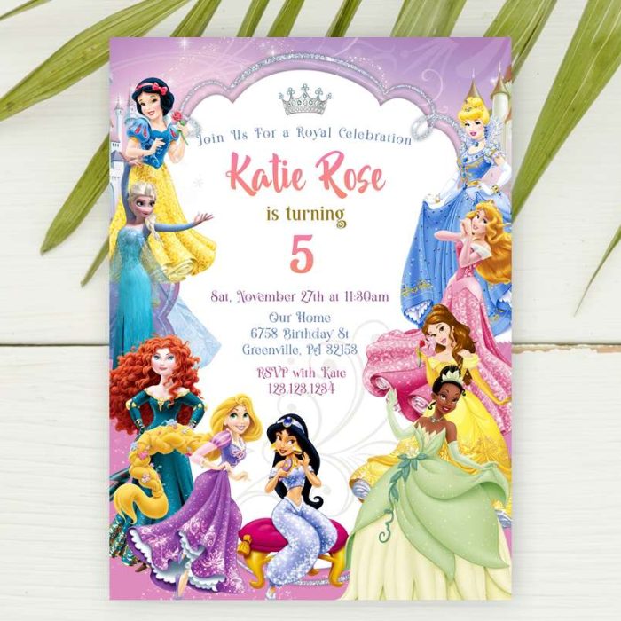 movie princesses invitation