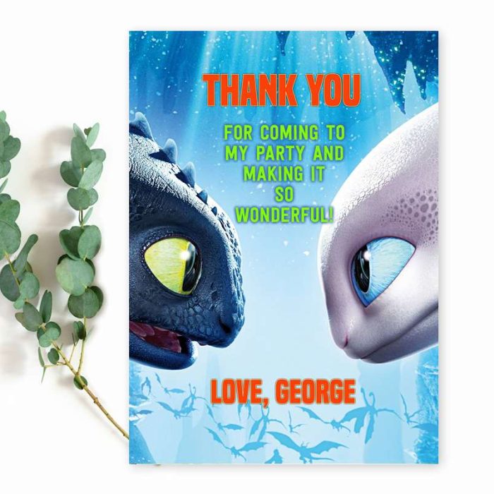 How to train your dragon thank you card