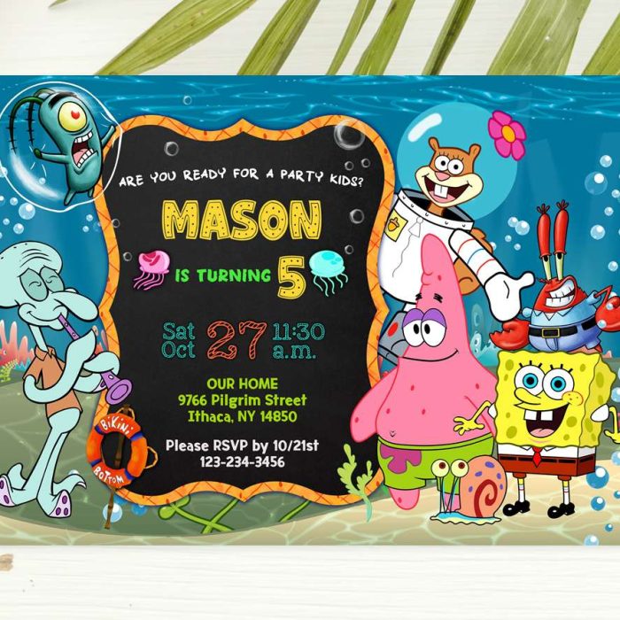 SpongeBob birthday invitation