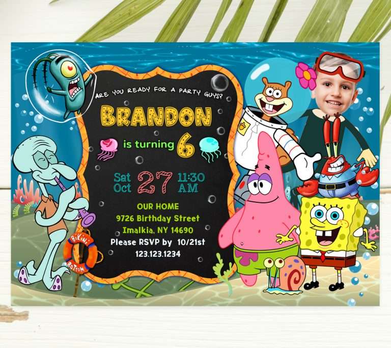 SpongeBob Digital Invitations: Kick Off a Bikini Bottom Bash!