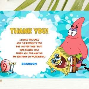 SpongeBob Thank You Card