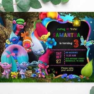Trolls Birthday Invitation