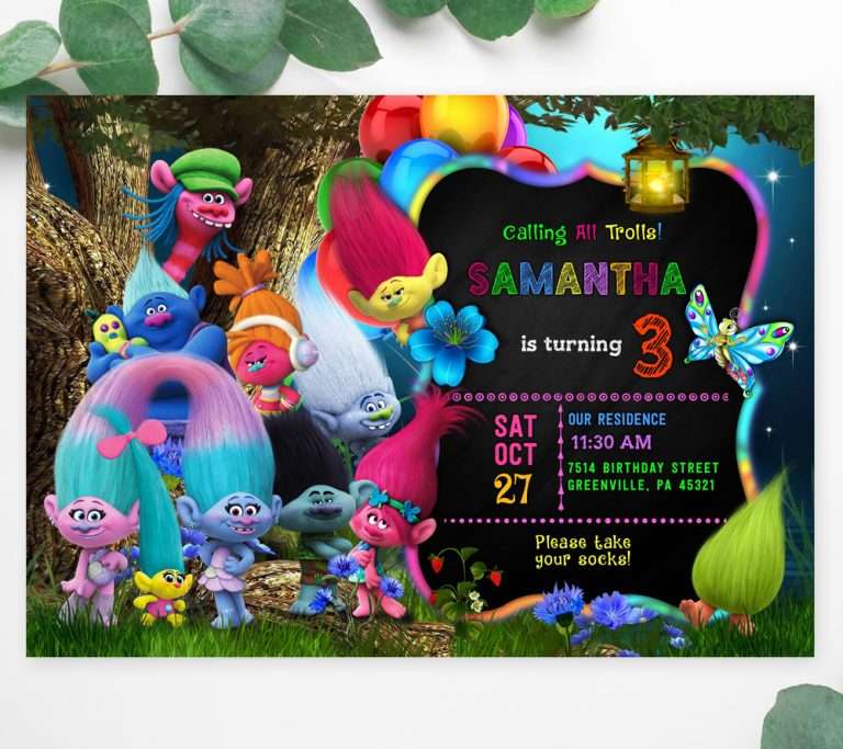 Trolls Party Invitations