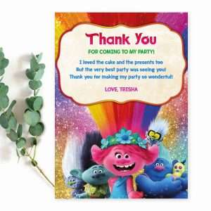 Trolls thank you card