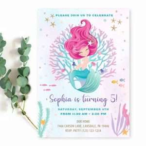 mermaid birthday invitation