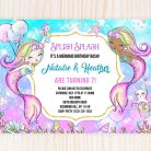 Mermaids Joint Party Invitation
