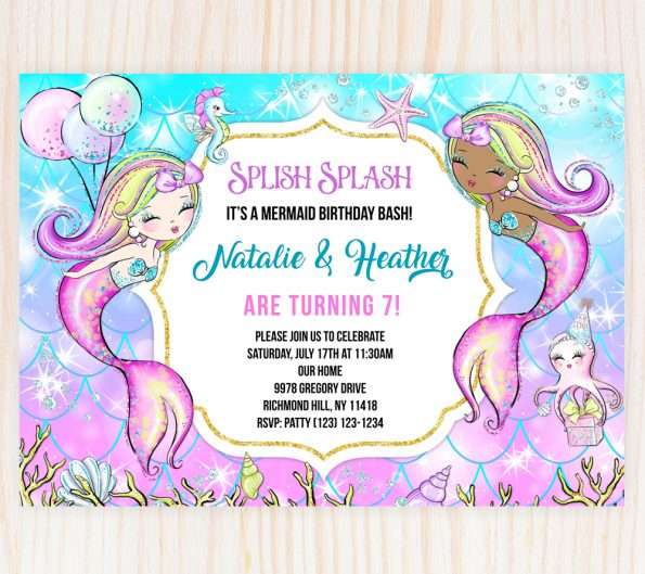 Mermaids Joint Party Invitation