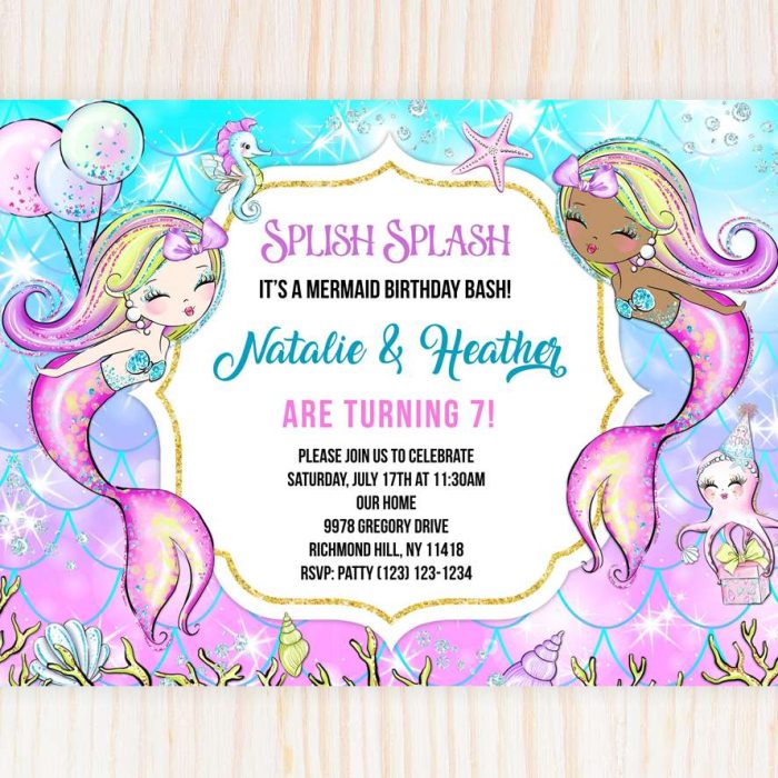 Mermaids Joint Party Invitation