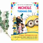 Minions invitation girl