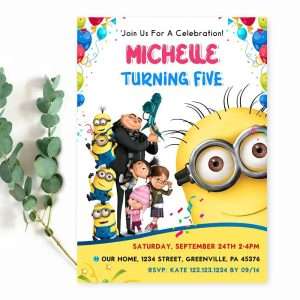 Minions invitation girl