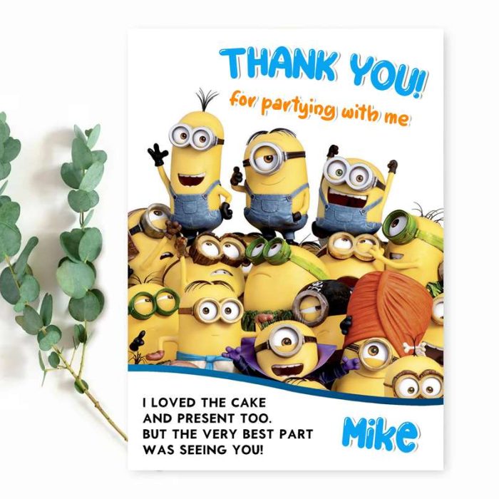 Minions Thank You Card