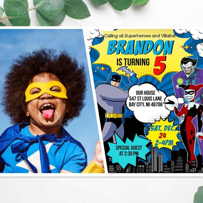 Batman VS Villains Invitation