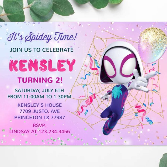 Spidey Invitation for Girl