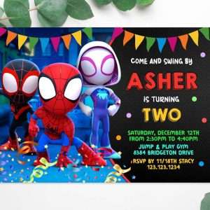 Spidey and friends invitation