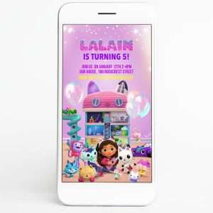 Gabby's Dollhouse Digital Invitation