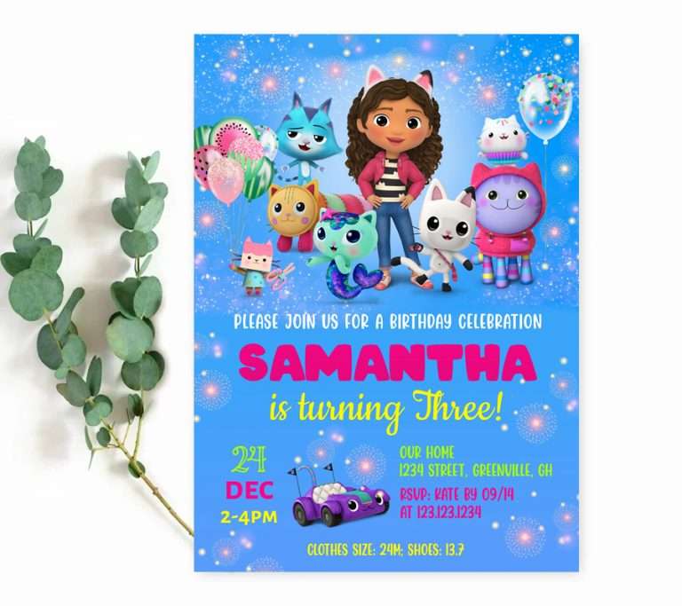Gabby’s Dollhouse Party Invitations