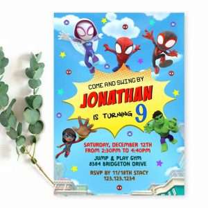 Spidey and friends invitation