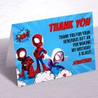 Spidey and friends thank you card