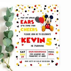 Mickey party invitation
