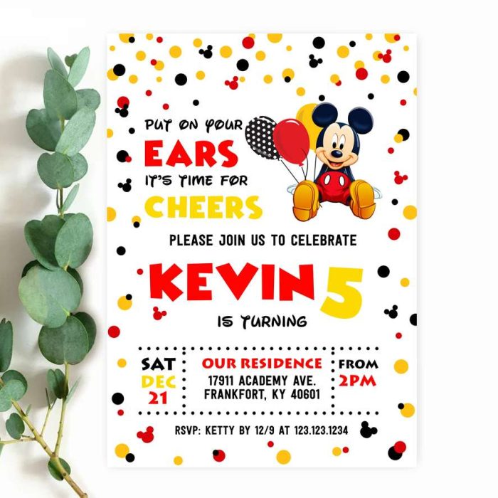 Mickey party invitation