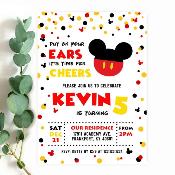 Mickey party invitation