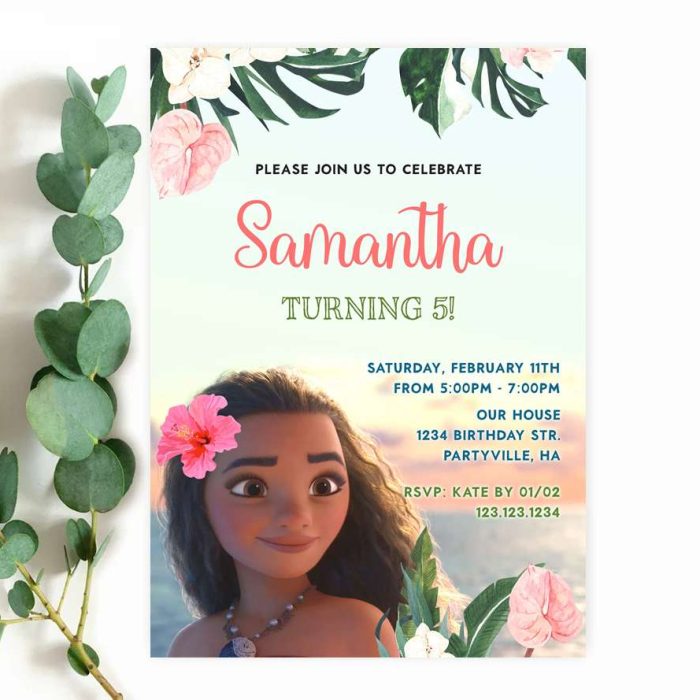 Moana Invitation