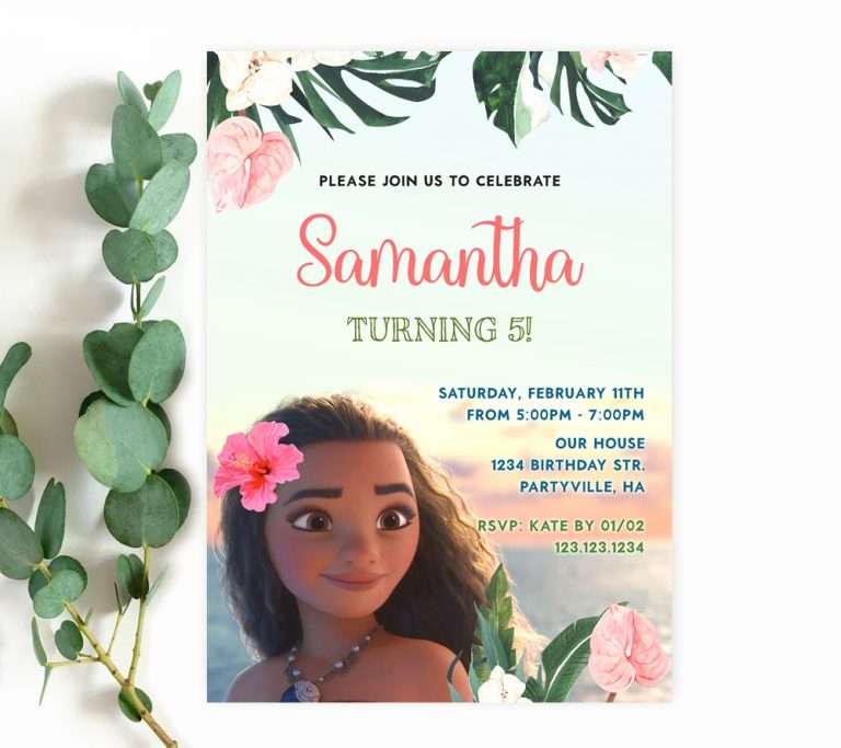 Create Moana Invitations Online