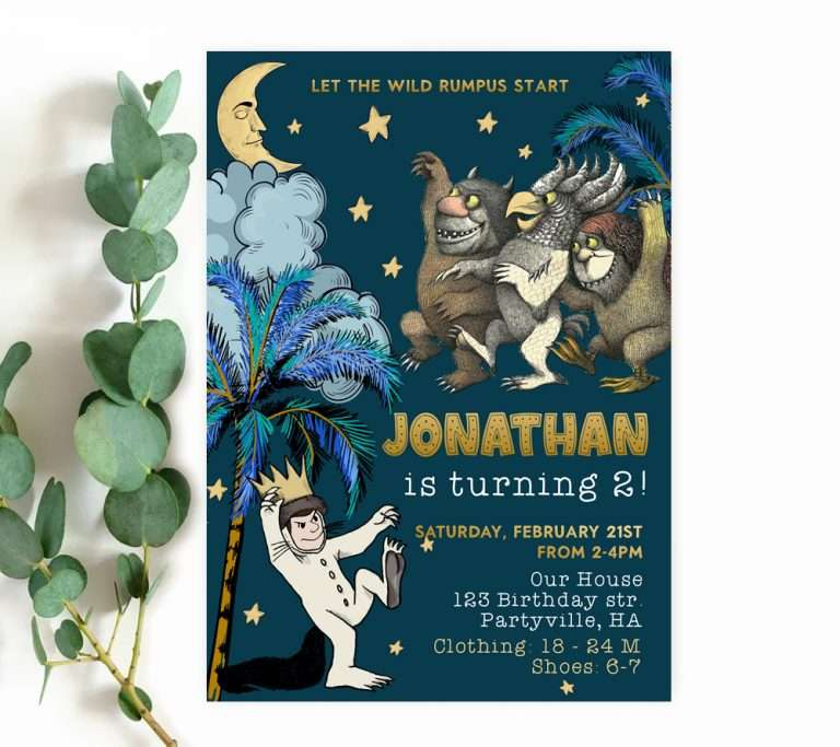 Let the Wild Rumpus Begin: Where the Wild Things Are Birthday Invitations