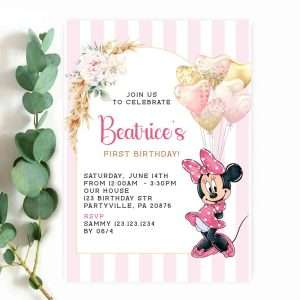 Minnie Mouse Party Invitation
