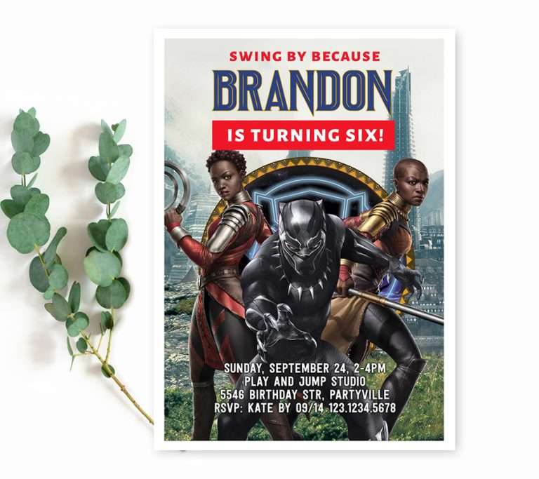 Back Panther Birthday Invitation: Customize Yourself Instantly!