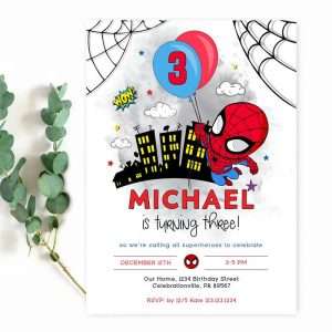 Baby Spiderman Invitation