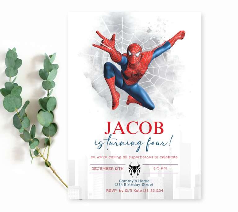 Swinging into Fun: Spiderman Invitations for Your Kid’s Birthday Bash!