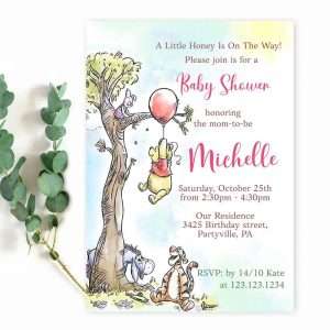 Winnie The Pooh Baby Shower Invitation