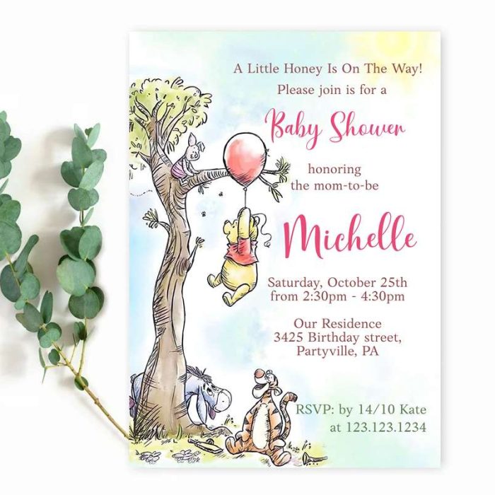Winnie The Pooh Baby Shower Invitation