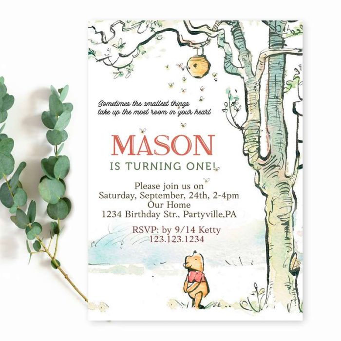 Vintage Winnie The Pooh Invitation