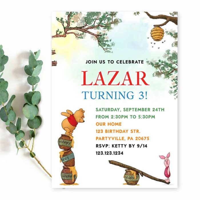 Winnie The Pooh Party Invitation