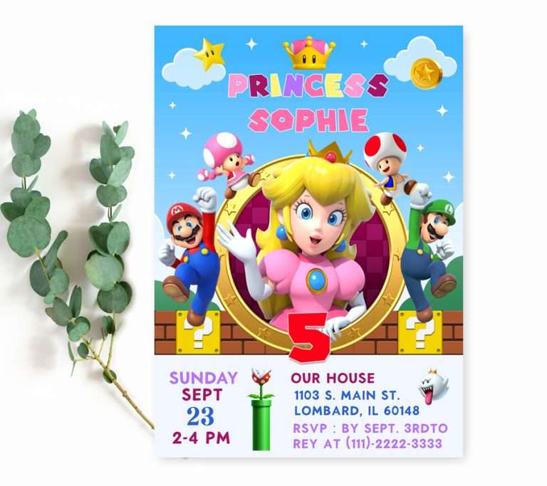 Princess Peach Birthday Invitations: A Royal Announcement