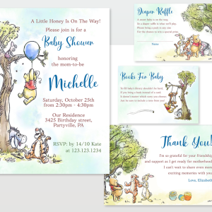 Winnie The Pooh Baby Shower Invitation Suite