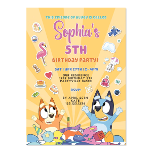 Bluey and Bingo Invitation