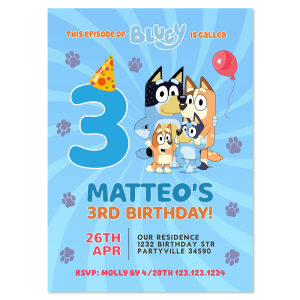 Bluey Invitation Boy